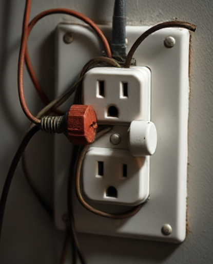 Overloaded electrical outlet